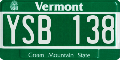 VT license plate YSB138