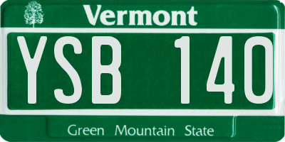 VT license plate YSB140