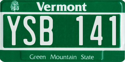 VT license plate YSB141