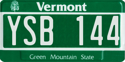 VT license plate YSB144