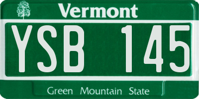 VT license plate YSB145