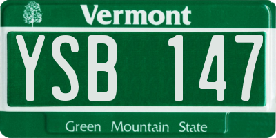 VT license plate YSB147