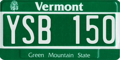 VT license plate YSB150