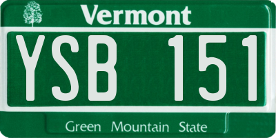 VT license plate YSB151