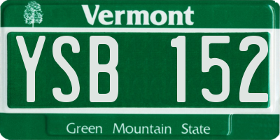 VT license plate YSB152