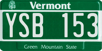 VT license plate YSB153