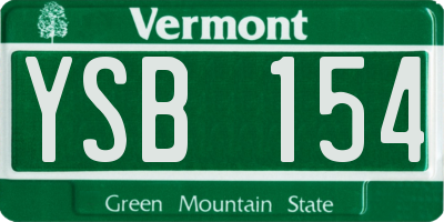 VT license plate YSB154