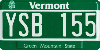 VT license plate YSB155