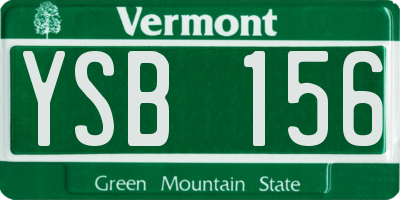 VT license plate YSB156