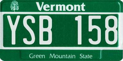 VT license plate YSB158