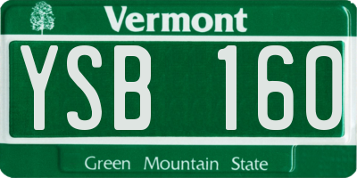 VT license plate YSB160