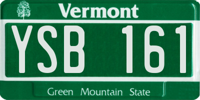 VT license plate YSB161