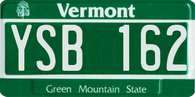 VT license plate YSB162