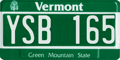 VT license plate YSB165
