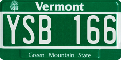 VT license plate YSB166