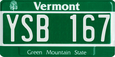 VT license plate YSB167