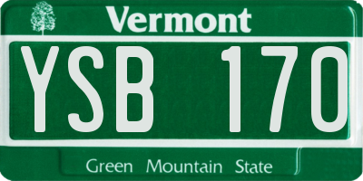 VT license plate YSB170