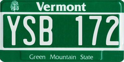 VT license plate YSB172