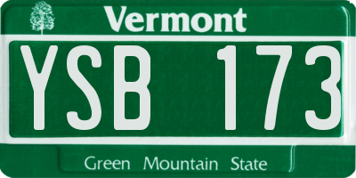 VT license plate YSB173