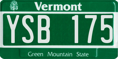 VT license plate YSB175