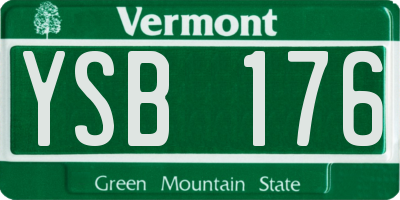 VT license plate YSB176