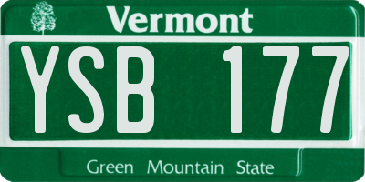 VT license plate YSB177
