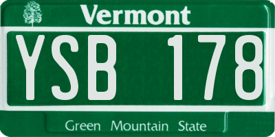 VT license plate YSB178
