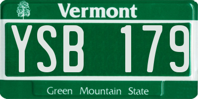 VT license plate YSB179