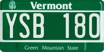 VT license plate YSB180