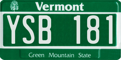 VT license plate YSB181