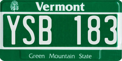 VT license plate YSB183