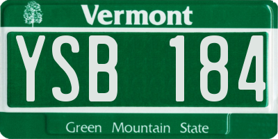 VT license plate YSB184