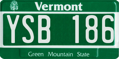 VT license plate YSB186
