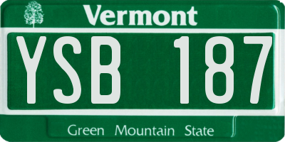 VT license plate YSB187