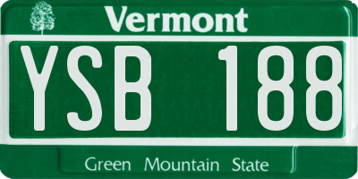 VT license plate YSB188