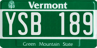VT license plate YSB189
