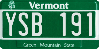 VT license plate YSB191