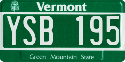 VT license plate YSB195