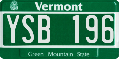 VT license plate YSB196