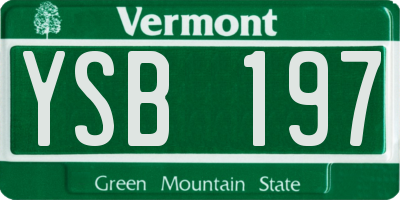 VT license plate YSB197