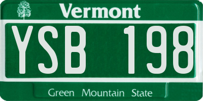 VT license plate YSB198
