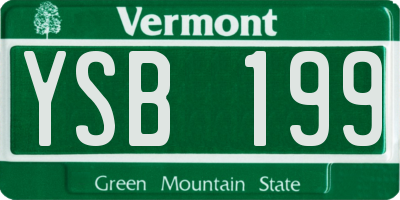 VT license plate YSB199