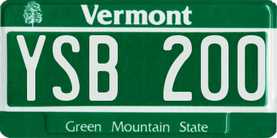 VT license plate YSB200