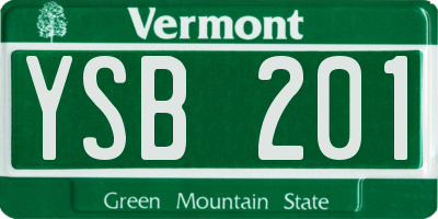 VT license plate YSB201