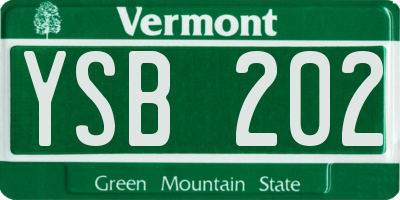 VT license plate YSB202