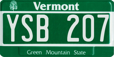 VT license plate YSB207