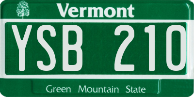 VT license plate YSB210