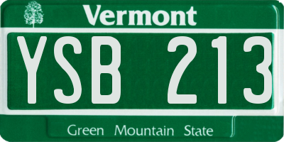 VT license plate YSB213