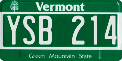 VT license plate YSB214