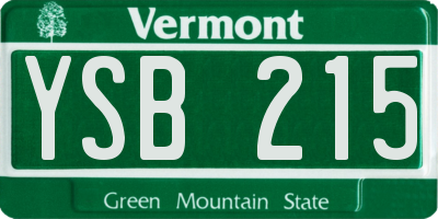 VT license plate YSB215